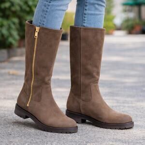 Vionic Women's SZ 10 Mystic Mica Mid Calf Suede Boots Water Resistant NEW